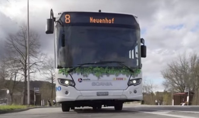 Fully electric Scania Citywide bus on Swiss route